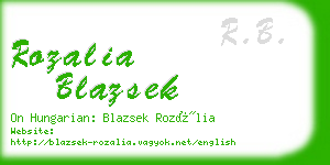 rozalia blazsek business card